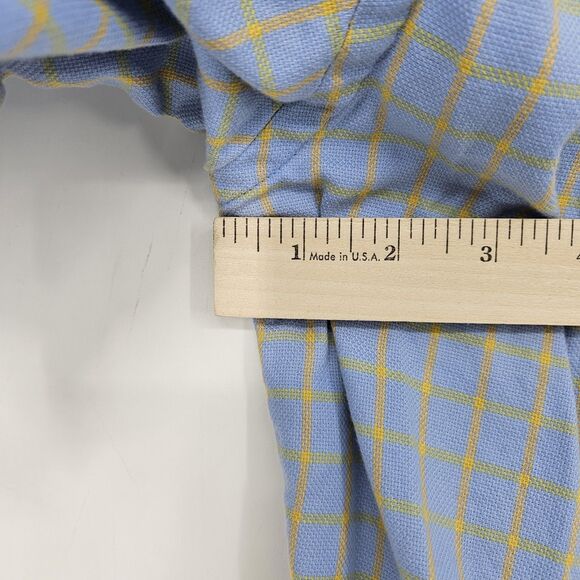 Gitman Bros Shirt Mens XL Button Down Cotton USA Short Sleeve Yellow Blue - Picture 7 of 11